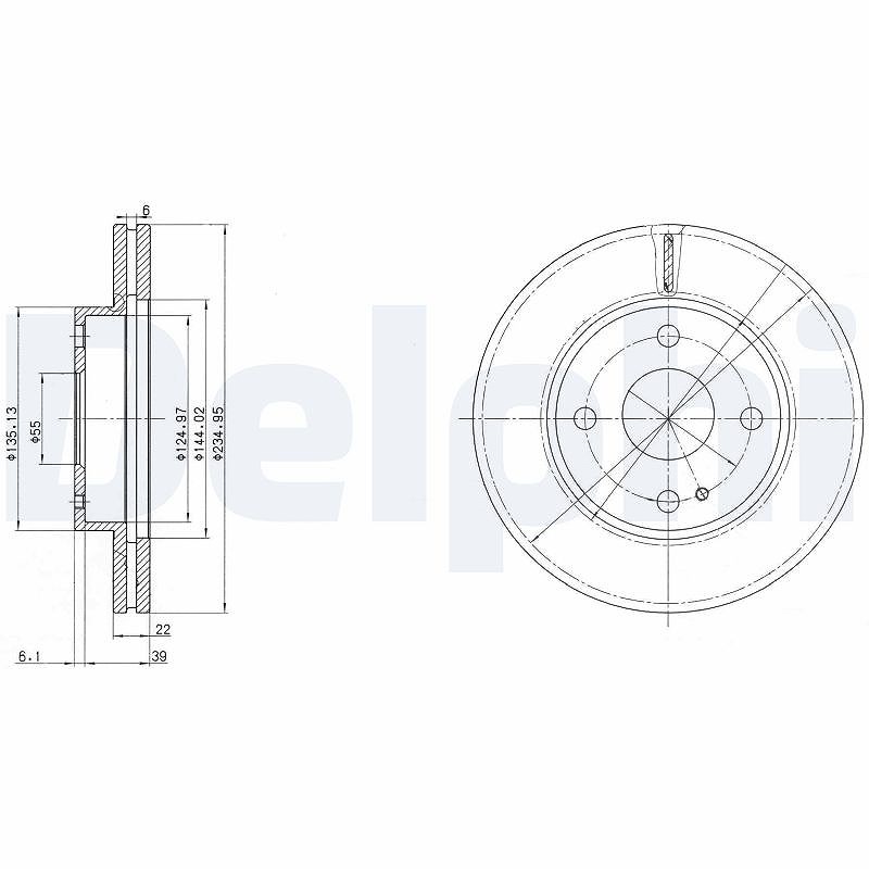 Delphi Bremsscheibe [Hersteller-Nr. BG2629] für Mazda
