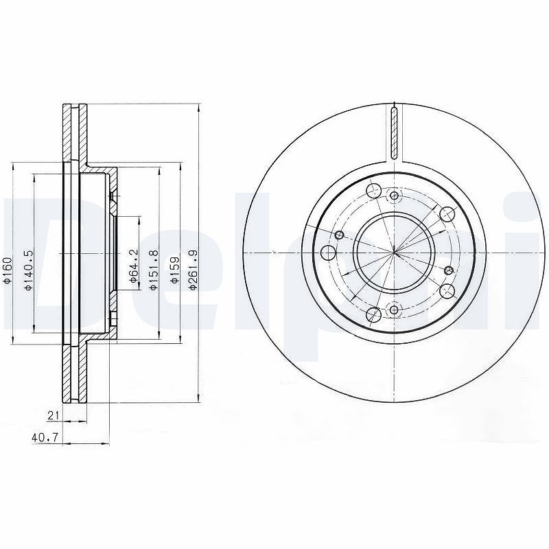 Delphi Bremsscheibe [Hersteller-Nr. BG4294] für Acura, Honda