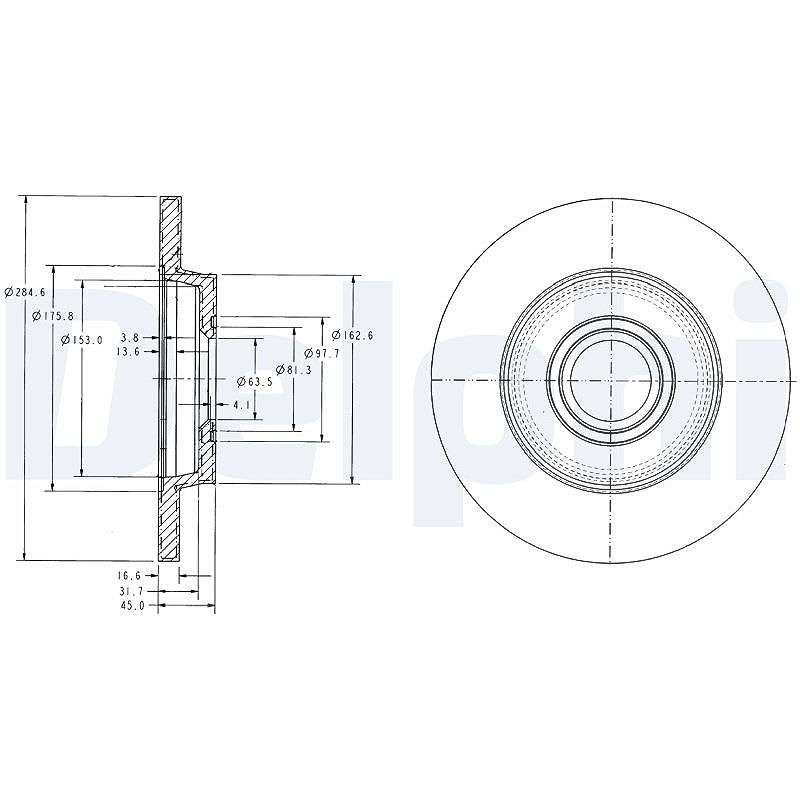 Delphi Bremsscheibe [Hersteller-Nr. BG3416] für VW