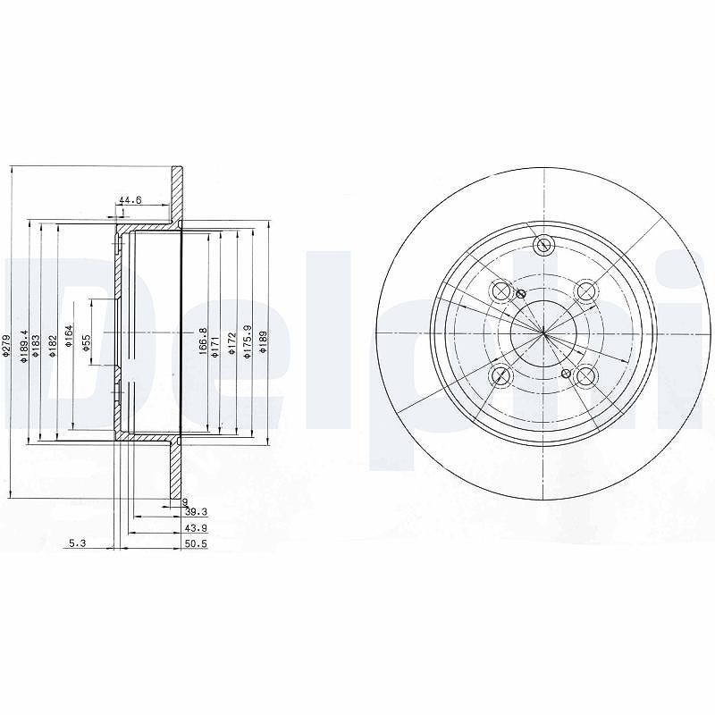 Delphi Bremsscheibe [Hersteller-Nr. BG3974] für Toyota