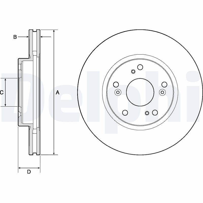 Delphi Bremsscheibe [Hersteller-Nr. BG4774C] für Honda