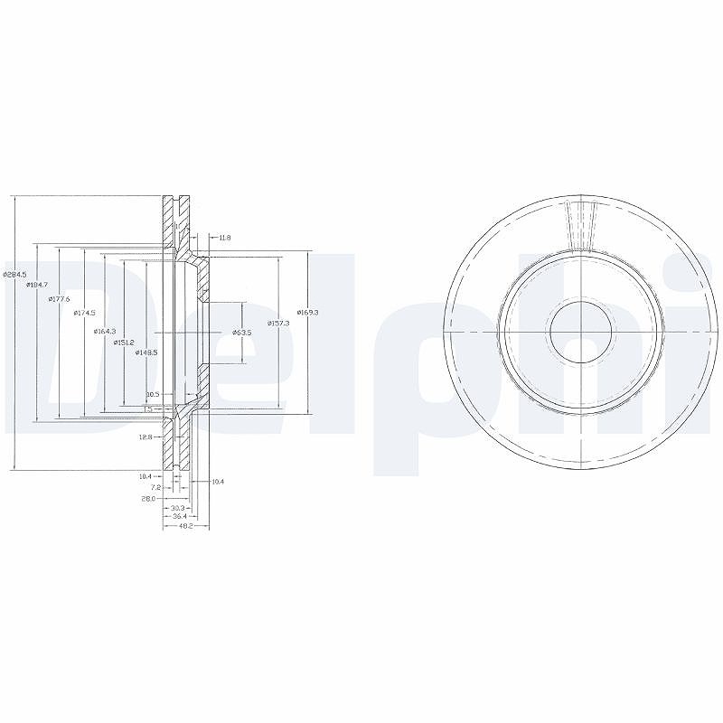 Delphi Bremsscheibe [Hersteller-Nr. BG2419] für Saab