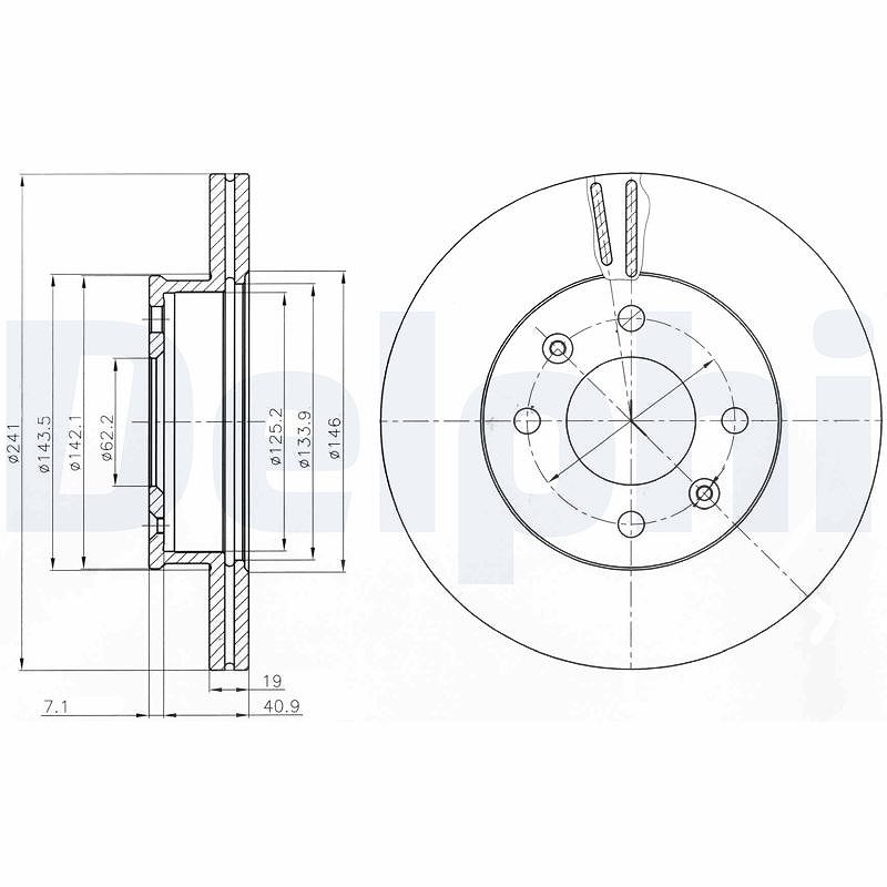 Delphi Bremsscheibe [Hersteller-Nr. BG4009] für Hyundai