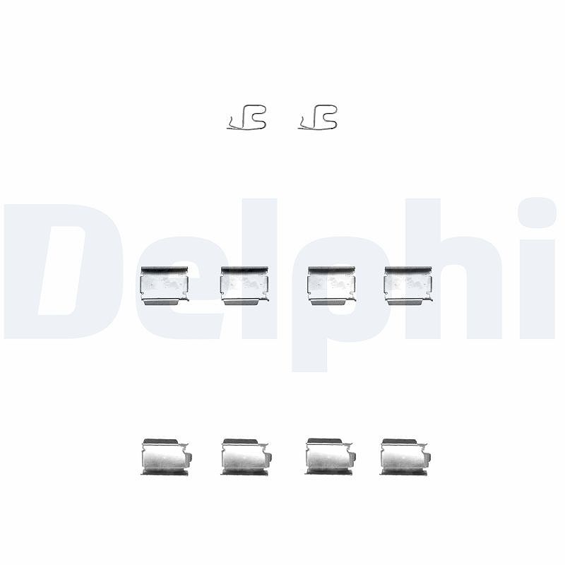 Delphi Zubehörsatz, Scheibenbremsbelag [Hersteller-Nr. LX0343] für Fiat, BMW, Vauxhall, Kia, Mini, Lancia, Jeep, Dodge, Abarth, Opel, Chrysler, Alfa R