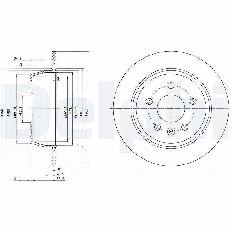 Delphi Bremsscheibe [Hersteller-Nr. BG3241] für Mercedes-Benz