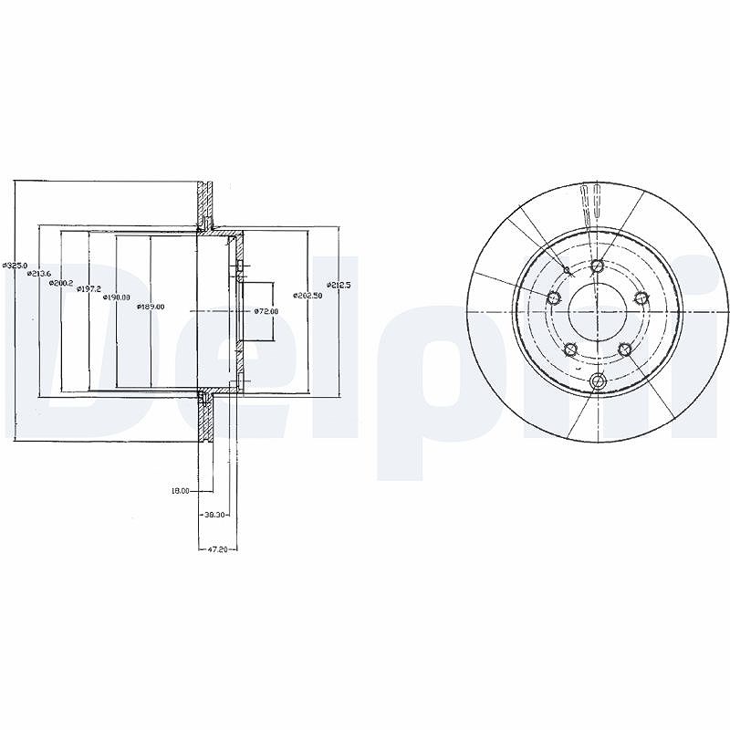 Delphi Bremsscheibe [Hersteller-Nr. BG4341] für Mazda