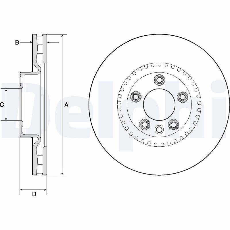 Delphi Bremsscheibe [Hersteller-Nr. BG9168C] für VW, Porsche