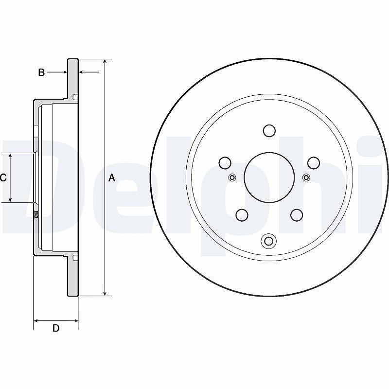 Delphi Bremsscheibe [Hersteller-Nr. BG4757C] für Toyota
