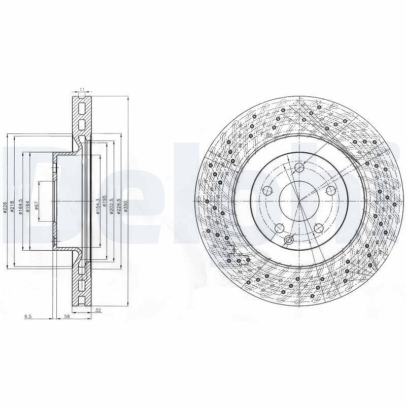 Delphi Bremsscheibe [Hersteller-Nr. BG9057] für Mercedes-Benz