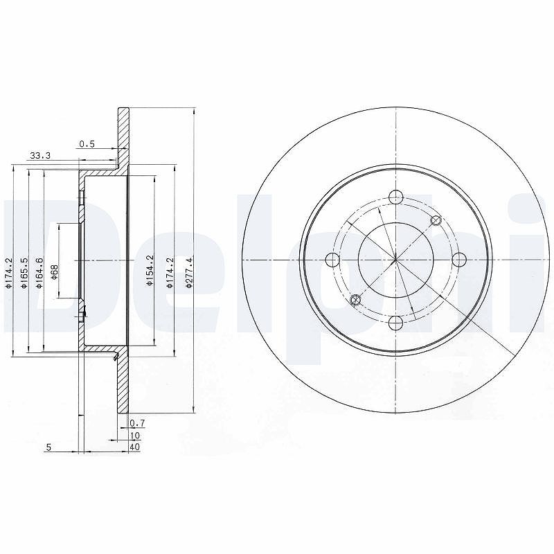 Delphi Bremsscheibe [Hersteller-Nr. BG3764] für Nissan
