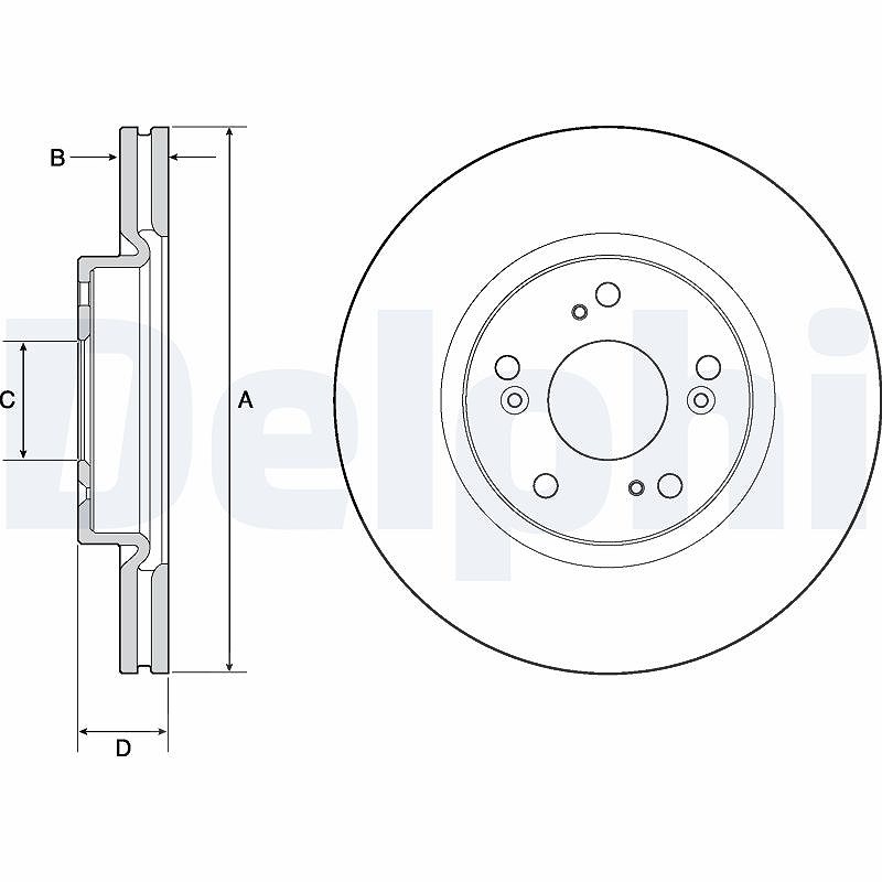 Delphi Bremsscheibe [Hersteller-Nr. BG4698C] für Honda