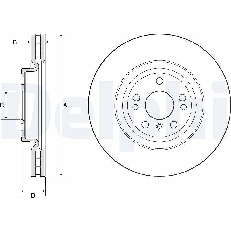 Delphi Bremsscheibe [Hersteller-Nr. BG9148C] für Mercedes-Benz