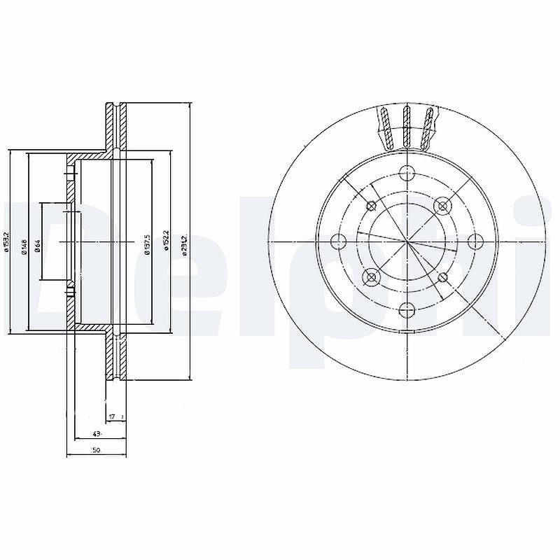 Delphi Bremsscheibe [Hersteller-Nr. BG2645] für Suzuki, Chevrolet, Subaru