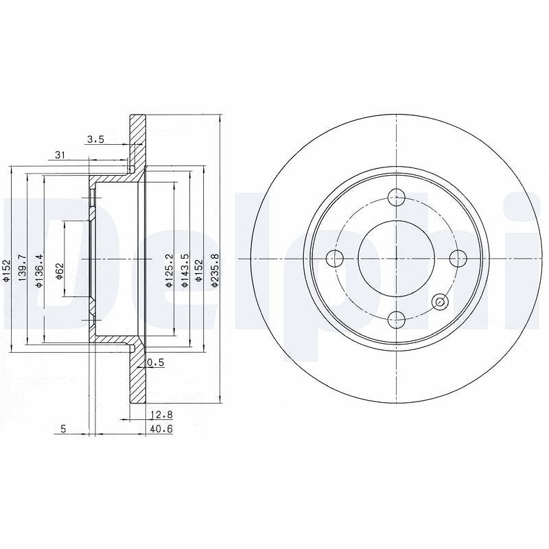 Delphi Bremsscheibe [Hersteller-Nr. BG2910] für Skoda, VW
