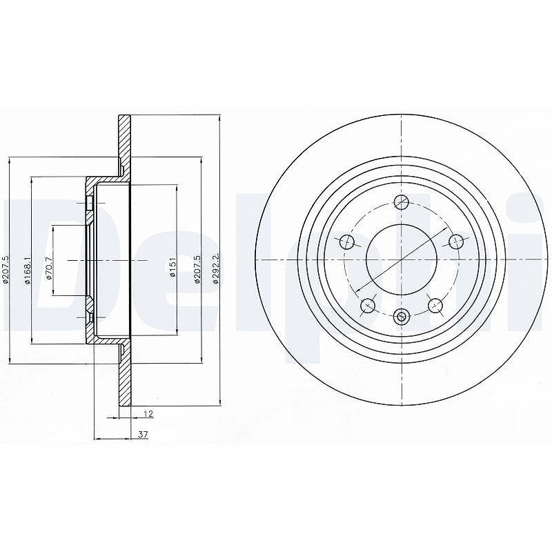 Delphi Bremsscheibe [Hersteller-Nr. BG4279] für Opel, Chevrolet, Vauxhall