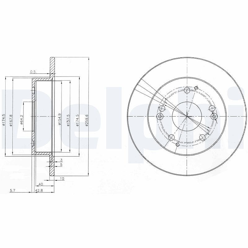 Delphi Bremsscheibe [Hersteller-Nr. BG3746] für Honda