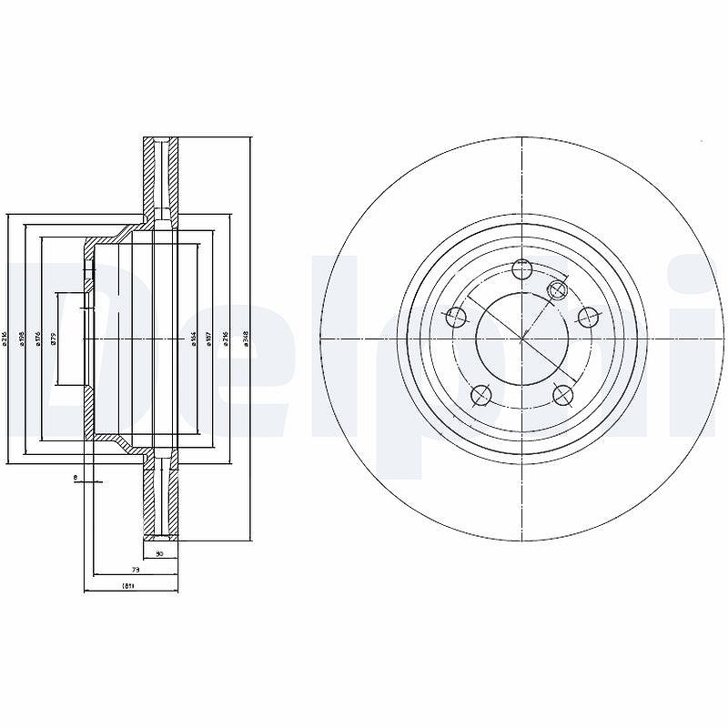 Delphi Bremsscheibe [Hersteller-Nr. BG9788] für BMW