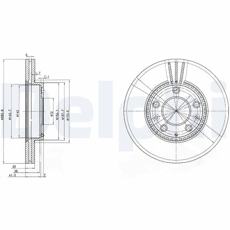 Delphi Bremsscheibe [Hersteller-Nr. BG3874] für Mazda