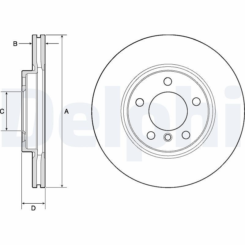 Delphi Bremsscheibe [Hersteller-Nr. BG4771C] für Mini