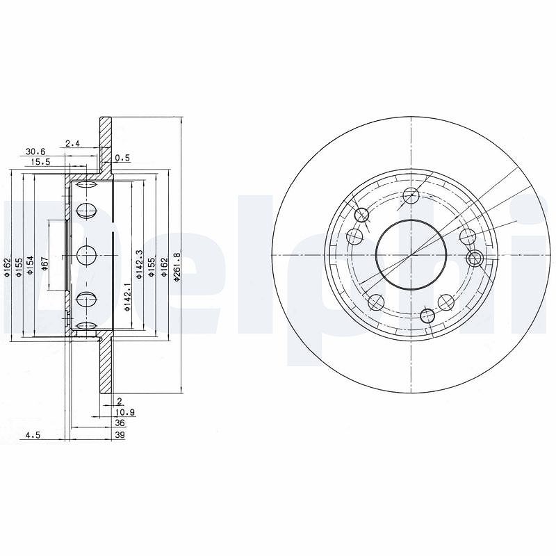 Delphi Bremsscheibe [Hersteller-Nr. BG2288] für Mercedes-Benz
