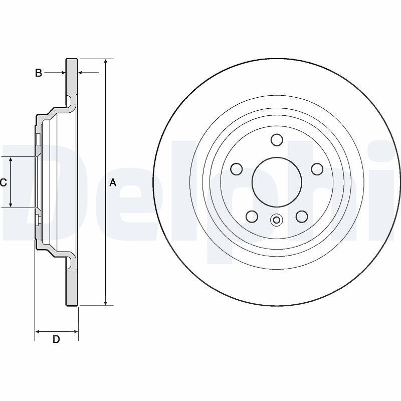 Delphi Bremsscheibe [Hersteller-Nr. BG4754C] für Mercedes-Benz