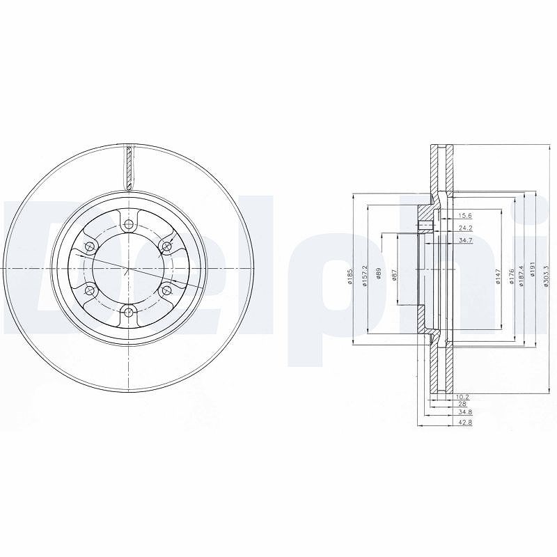 Delphi Bremsscheibe [Hersteller-Nr. BG4133] für Hyundai