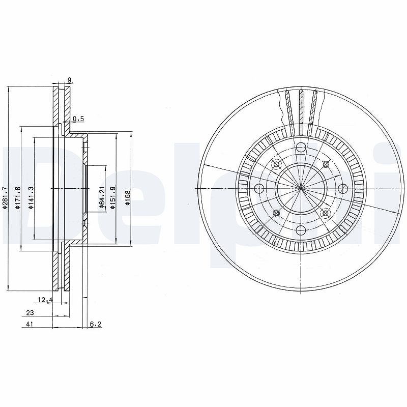 Delphi Bremsscheibe [Hersteller-Nr. BG2815] für Honda, Acura