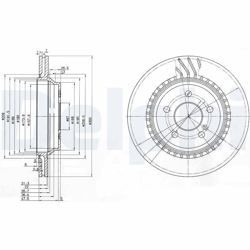 Delphi Bremsscheibe [Hersteller-Nr. BG3726] für Chrysler, Mercedes-Benz