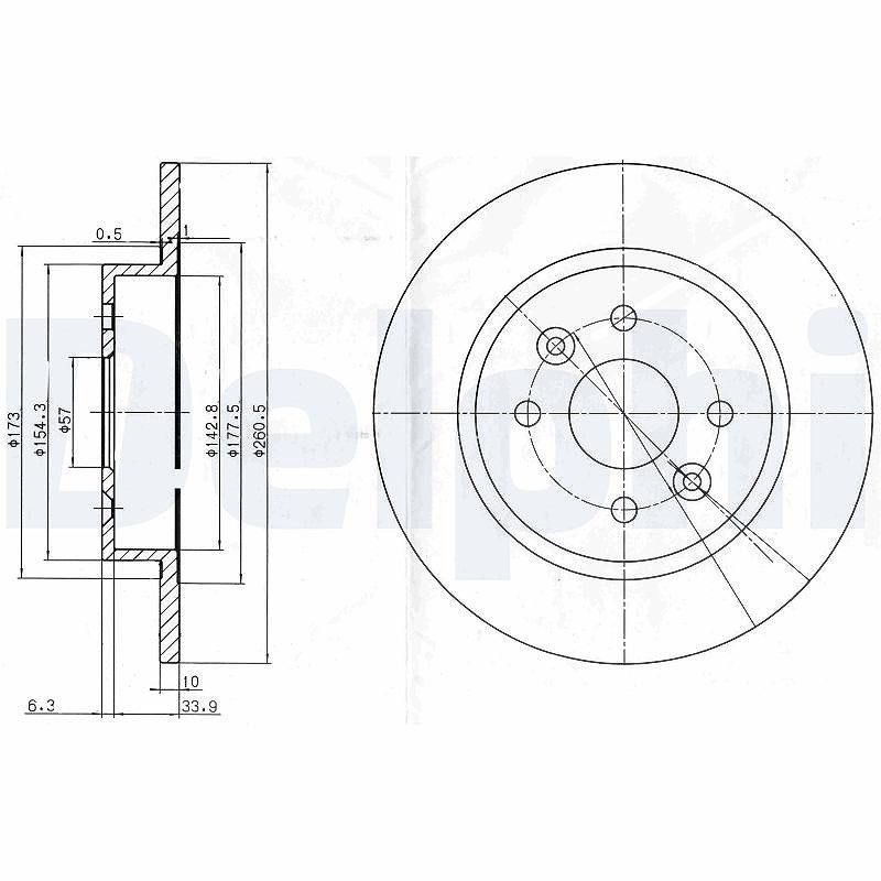 Delphi Bremsscheibe [Hersteller-Nr. BG3804] für Kia