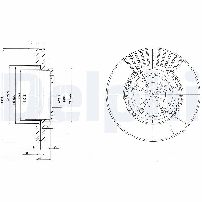 Delphi Bremsscheibe [Hersteller-Nr. BG3232] für Mazda