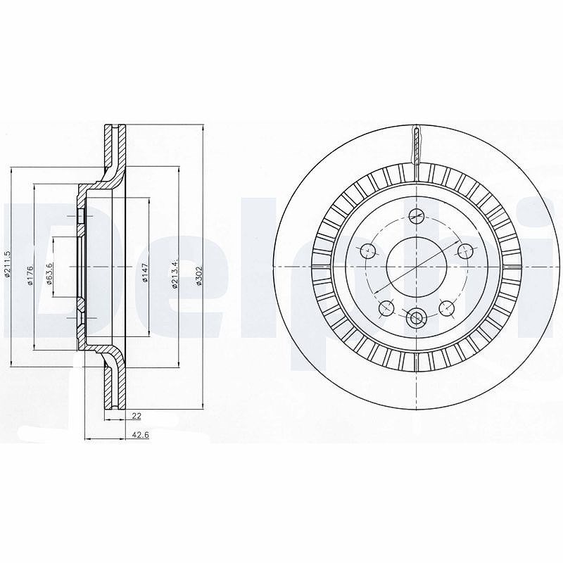 Delphi Bremsscheibe [Hersteller-Nr. BG4270] für Volvo