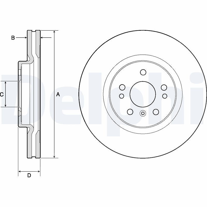 Delphi Bremsscheibe [Hersteller-Nr. BG9968] für Mercedes-Benz