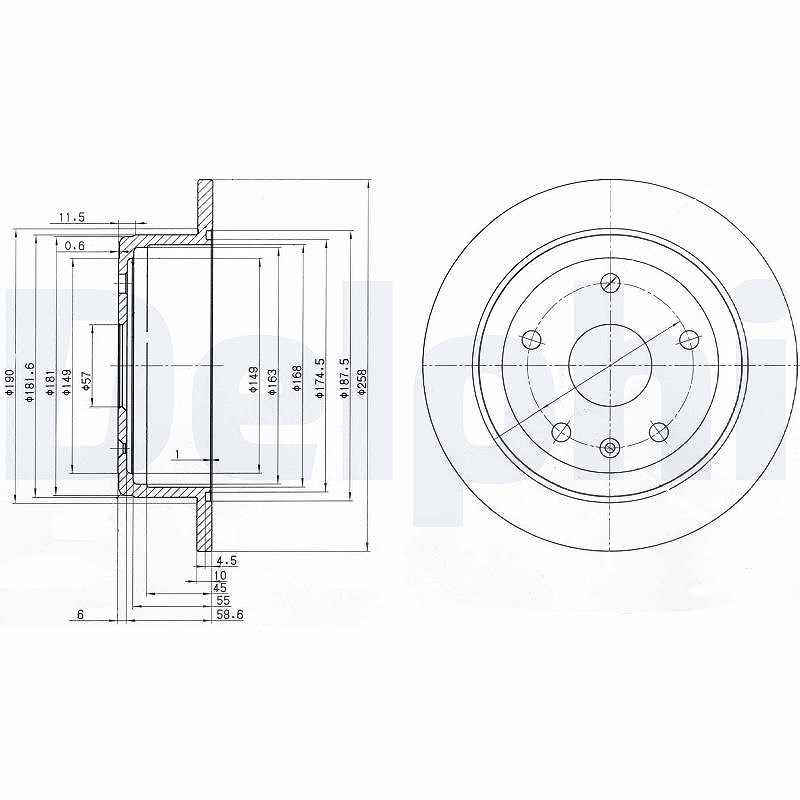 Delphi Bremsscheibe [Hersteller-Nr. BG3554] für Daewoo