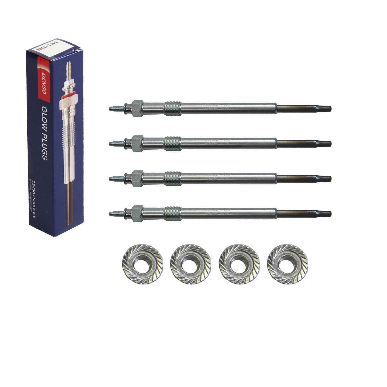 Denso 4x Glühkerze [Hersteller-Nr. DG-130] für Ford, Jaguar, Land Rover, Citroën, Fiat, Peugeot