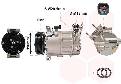 Van Wezel Kompressor, Klimaanlage [Hersteller-Nr. 5900K192] für Ford, Volvo