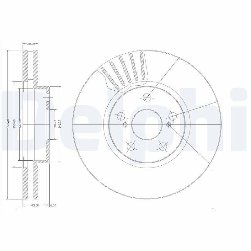 Delphi Bremsscheibe [Hersteller-Nr. BG3189] für Toyota