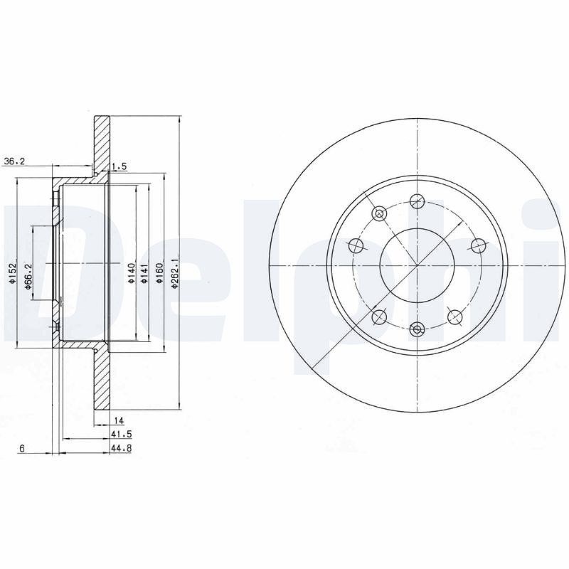 Delphi Bremsscheibe [Hersteller-Nr. BG3426] für Land Rover, Toyota
