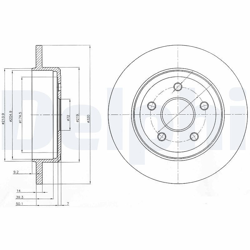 Delphi Bremsscheibe [Hersteller-Nr. BG4160] für Jeep
