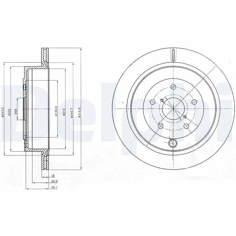 Delphi Bremsscheibe [Hersteller-Nr. BG4267] für Subaru