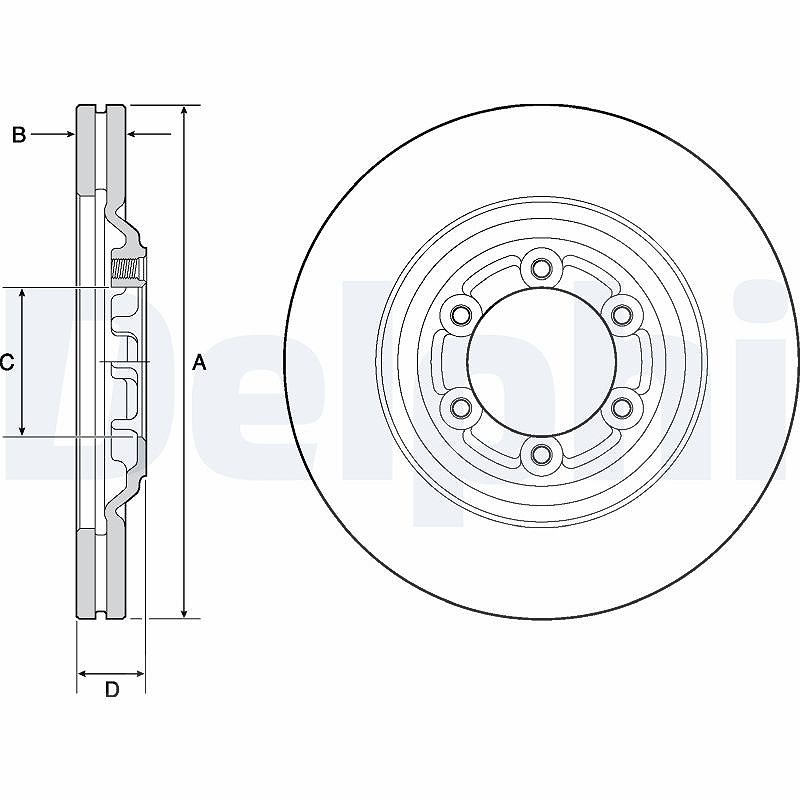 Delphi Bremsscheibe [Hersteller-Nr. BG4697C] für Isuzu