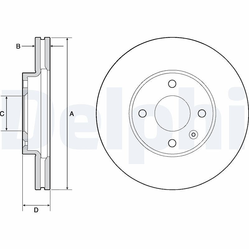 Delphi Bremsscheibe [Hersteller-Nr. BG4671C] für Chevrolet