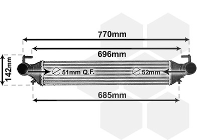 Van Wezel Ladeluftkühler [Hersteller-Nr. 17014702] für Jeep, Fiat