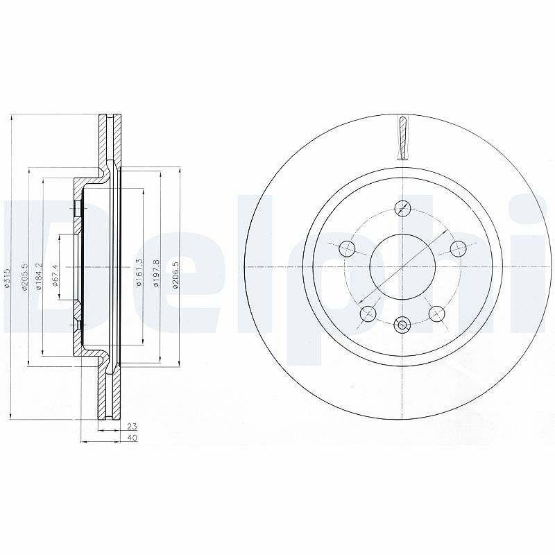 Delphi Bremsscheibe [Hersteller-Nr. BG4190] für Chevrolet, Vauxhall, Saab, Opel