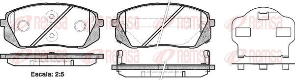 Kawe Bremsbelagsatz, Scheibenbremse [Hersteller-Nr. 130202] für Kia, Hyundai