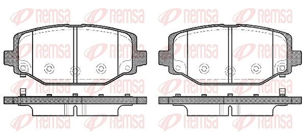 Kawe Bremsbelagsatz, Scheibenbremse [Hersteller-Nr. 148304] für Lancia, Dodge, Fiat, Chrysler