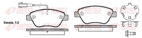 Kawe Bremsbelagsatz, Scheibenbremse [Hersteller-Nr. 085832] für Peugeot, Fiat, Opel, Alfa Romeo, Citroën