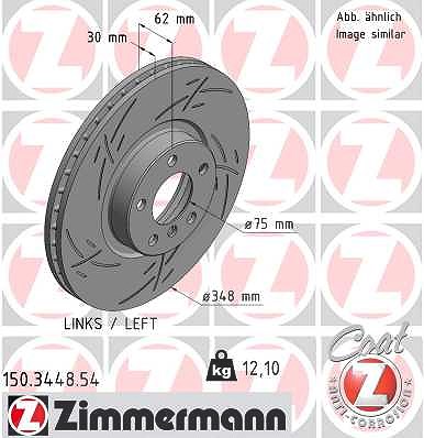 Zimmermann 1x Bremsscheibe Vorderachse Links [Hersteller-Nr. 150.3448.54] für BMW