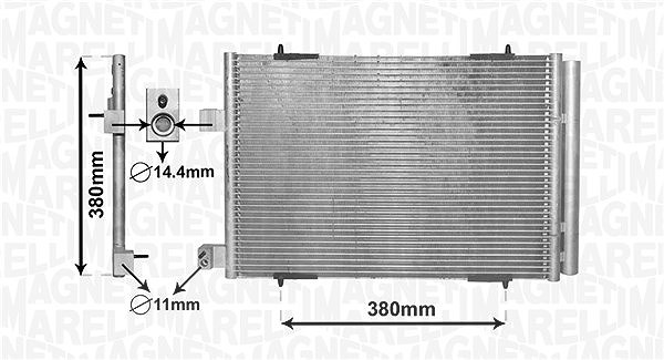 Magneti Marelli Kondensator, Klimaanlage [Hersteller-Nr. 350203855000] für Peugeot, Citroën