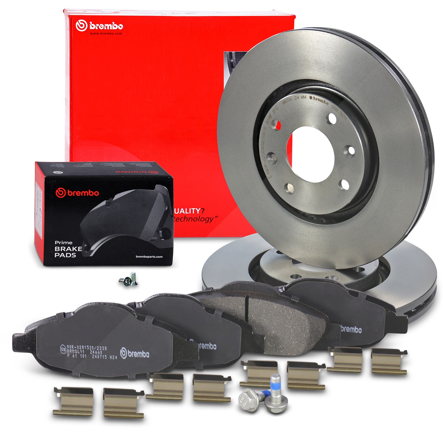Brembo Bremsscheiben Coated+Bremsbeläge Vorne [Hersteller-Nr. 10698077] für Peugeot