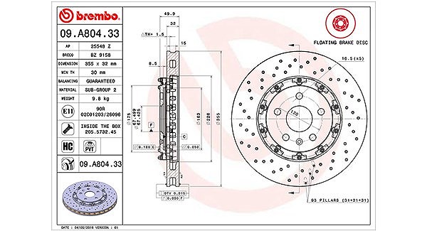 Magneti Marelli Bremsscheibe [Hersteller-Nr. 360406129503] für Saab, Vauxhall, Opel